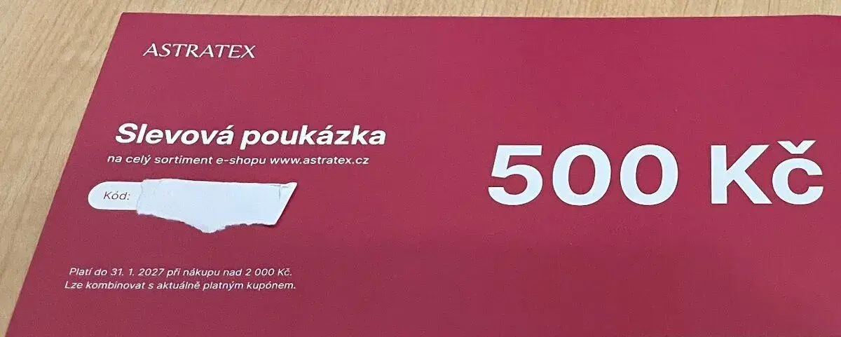Dárkový poukaz ASTRATEX v hodnotě 500 Kč