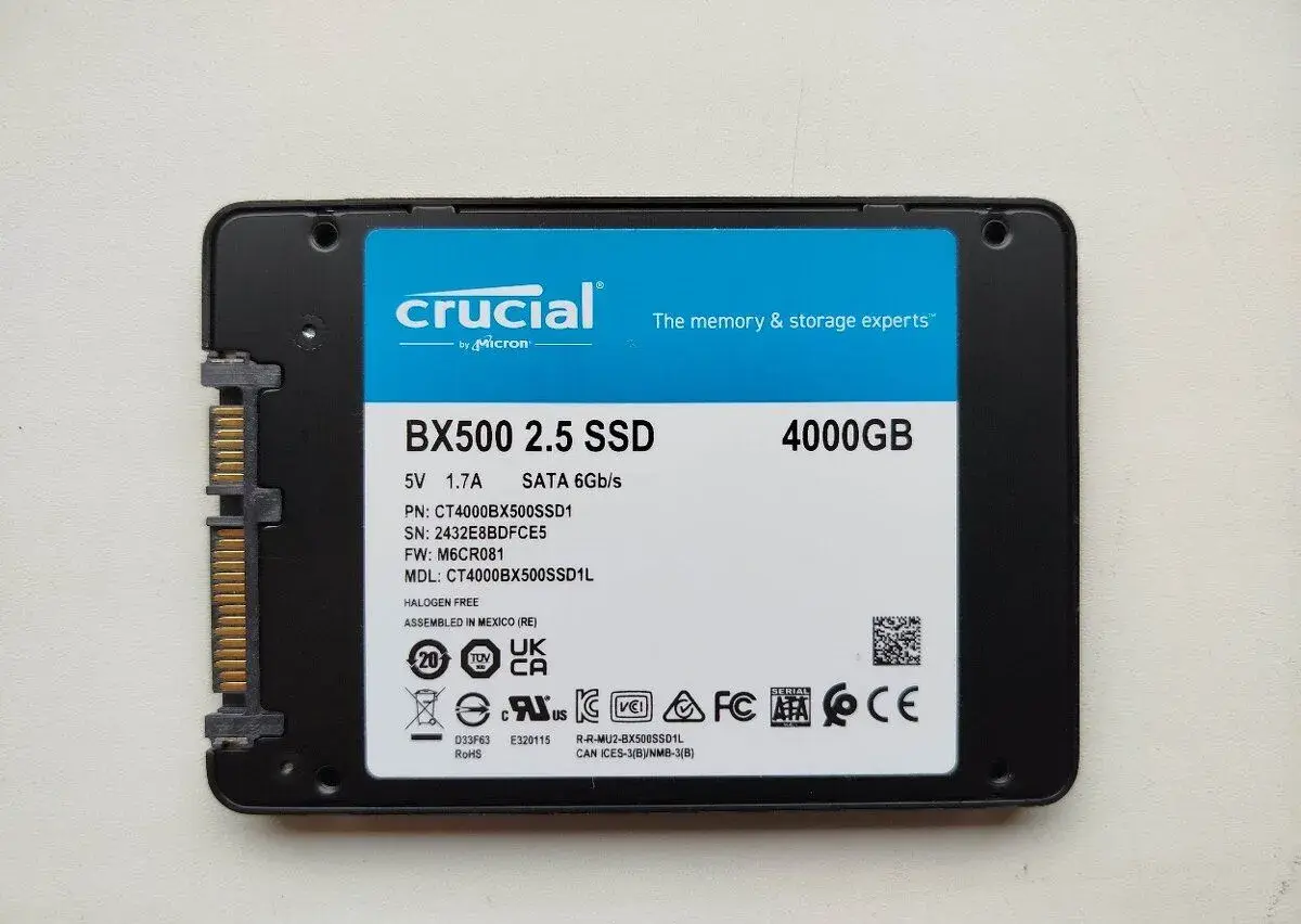 Téměř nové 4TB SSD Crucial BX500 – 100% stav (S.M.A.R.T. tes