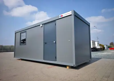 Stavební buňka 6,1 m – ŠEDÁ, kancelář, sklad