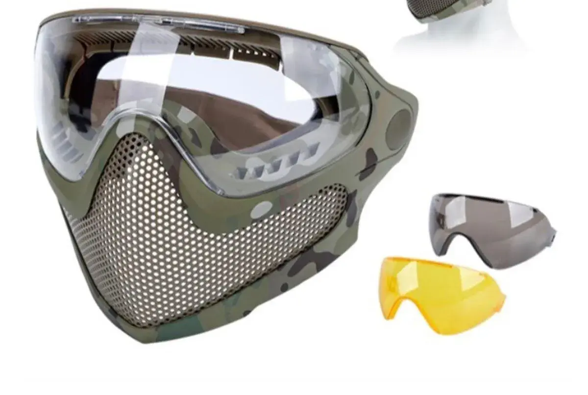 Airsoft celobličejovou masku s brýlemi