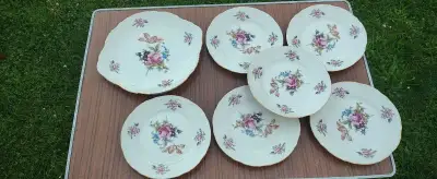 Porcelánové talíře Bernadotte motiv Míšeňská růže