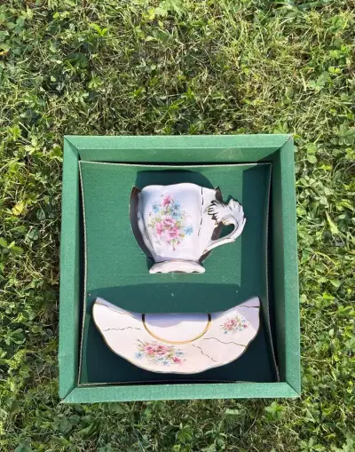Růžový čajový/kávový set (2krát)