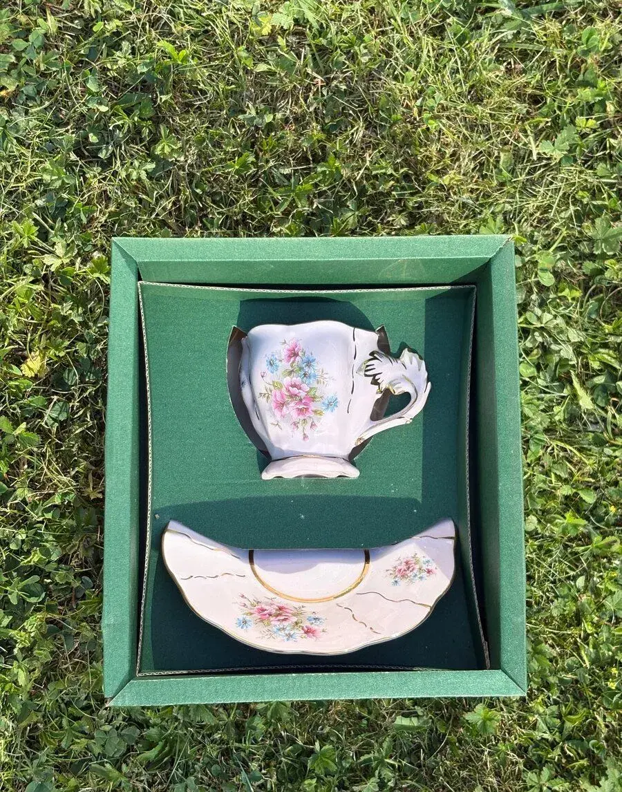 Růžový čajový/kávový set (2krát)