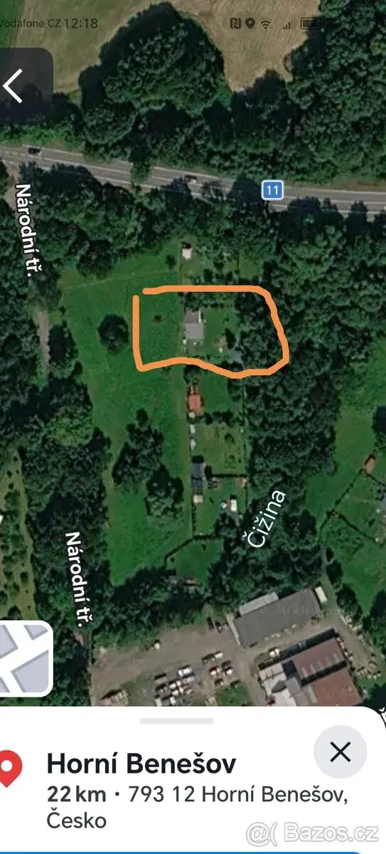 Zahrada s Chatkou Horní Benešov 1000m