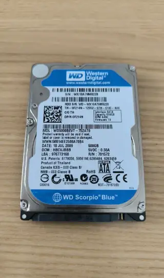 Pevný disk WD 500GB 2,5" SATA