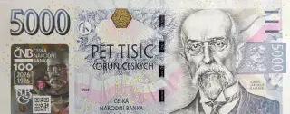 Bankovka 5000,- Kč s přítiskem ČNB
