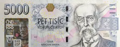 Bankovka 5000,- Kč s přítiskem ČNB
