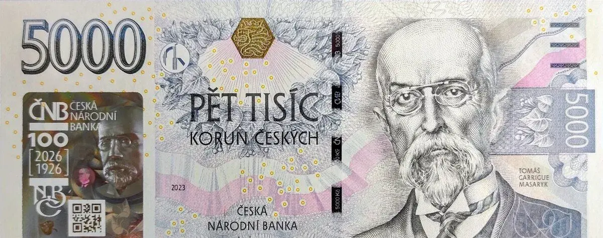 Bankovka 5000,- Kč s přítiskem ČNB
