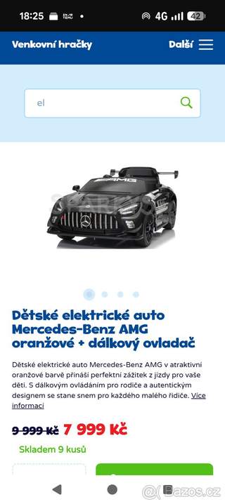 Mercedes AMG sport elektrické autíčko