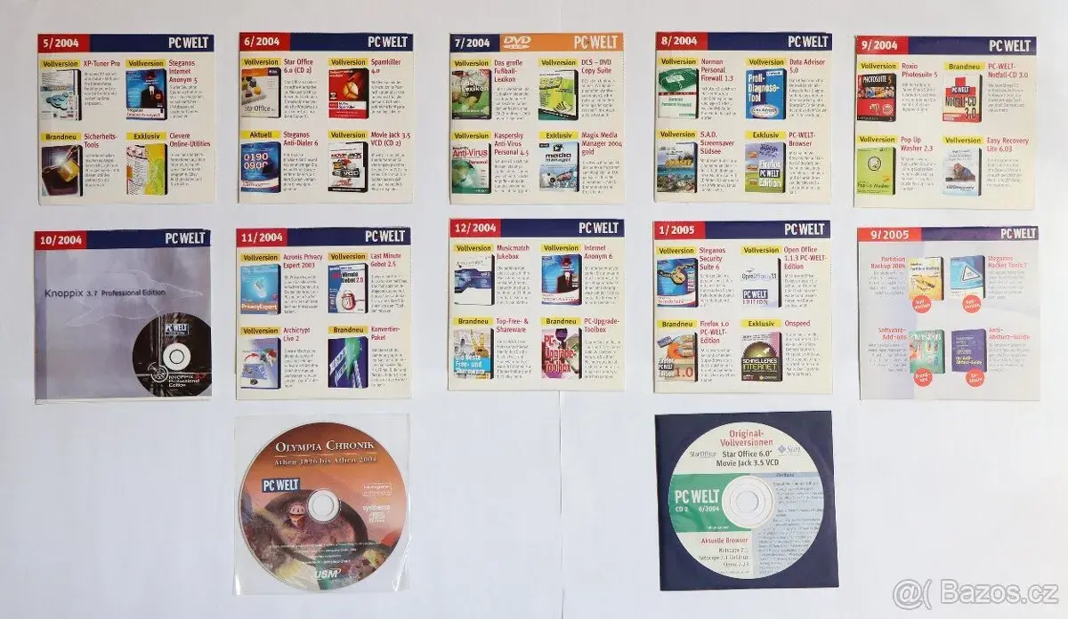 CD/DVD PC Welt - konvolut 12 ks - 5/2004 - 9/2006
