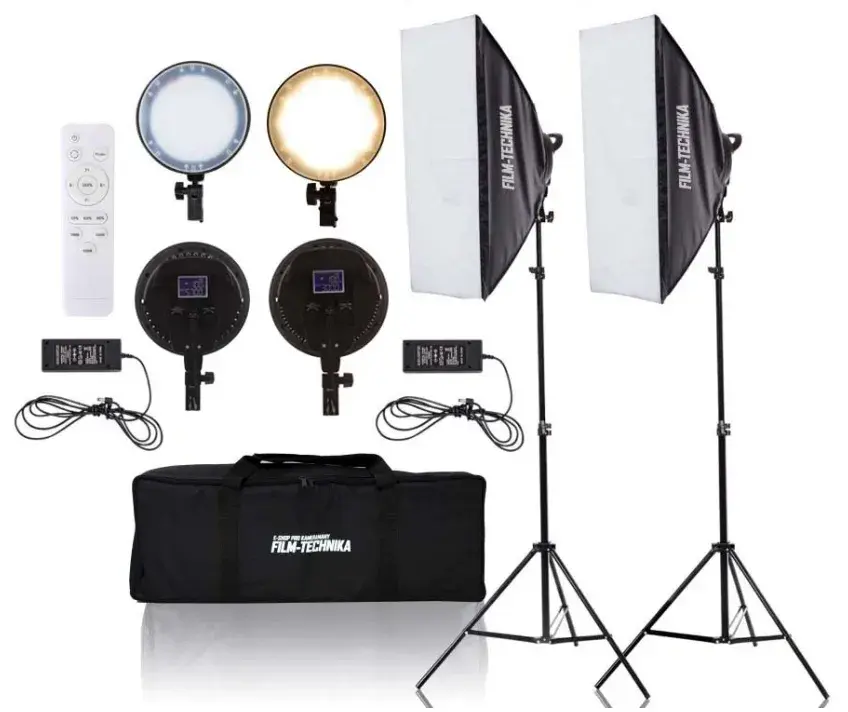 Studiový set - 2x softbox video světlo + 2x stativ