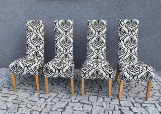 Sadu - 4 jídelní židle: dřevěný rám,textilní potah