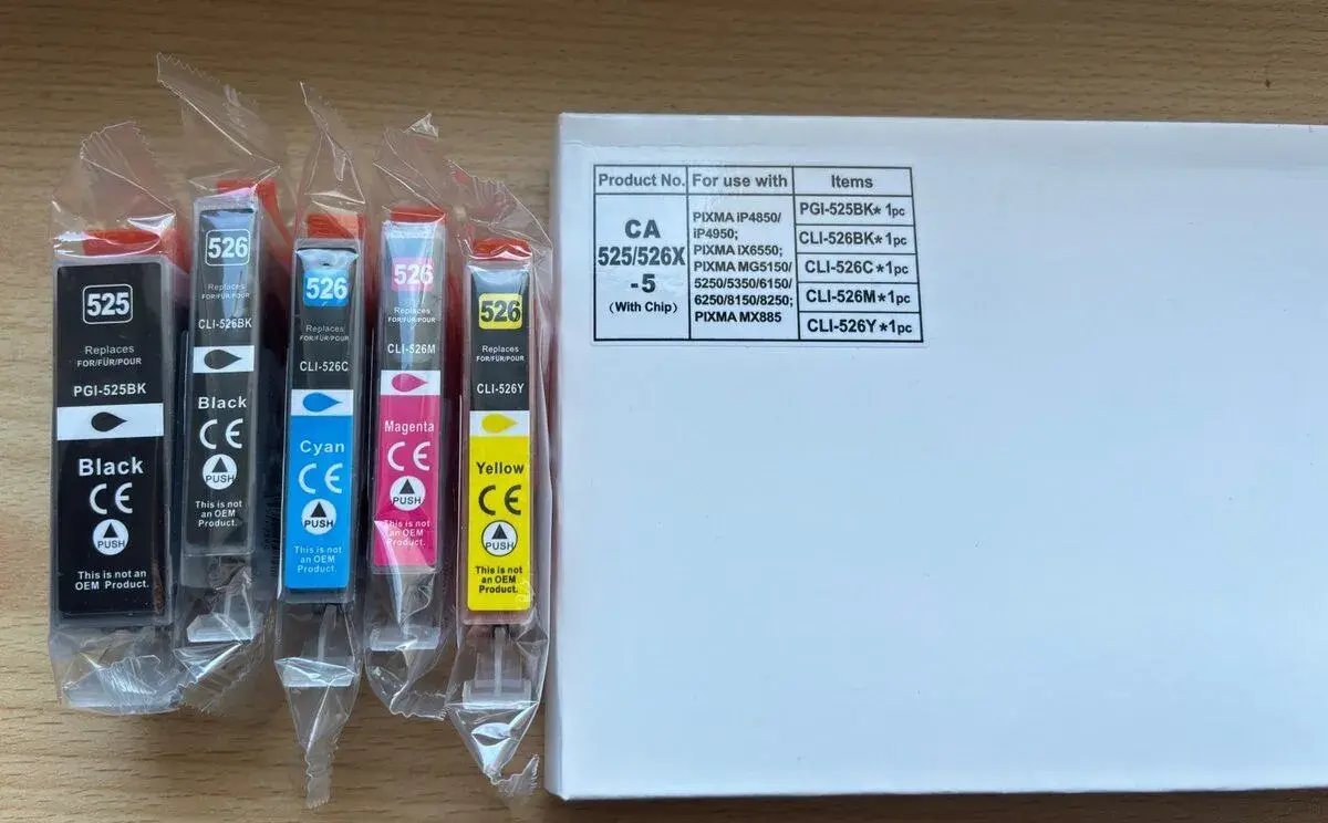 Cartridge (náplně) kompatibilní s Canon (PGI-525/CLI-526)