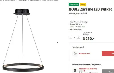 NOBLE Závěsné LED svítidlo PC: 3250,-