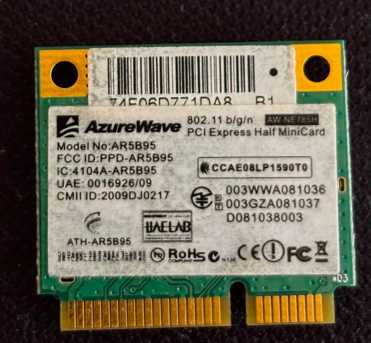 AzureWave AR5B95 WiFi karta do notebooku