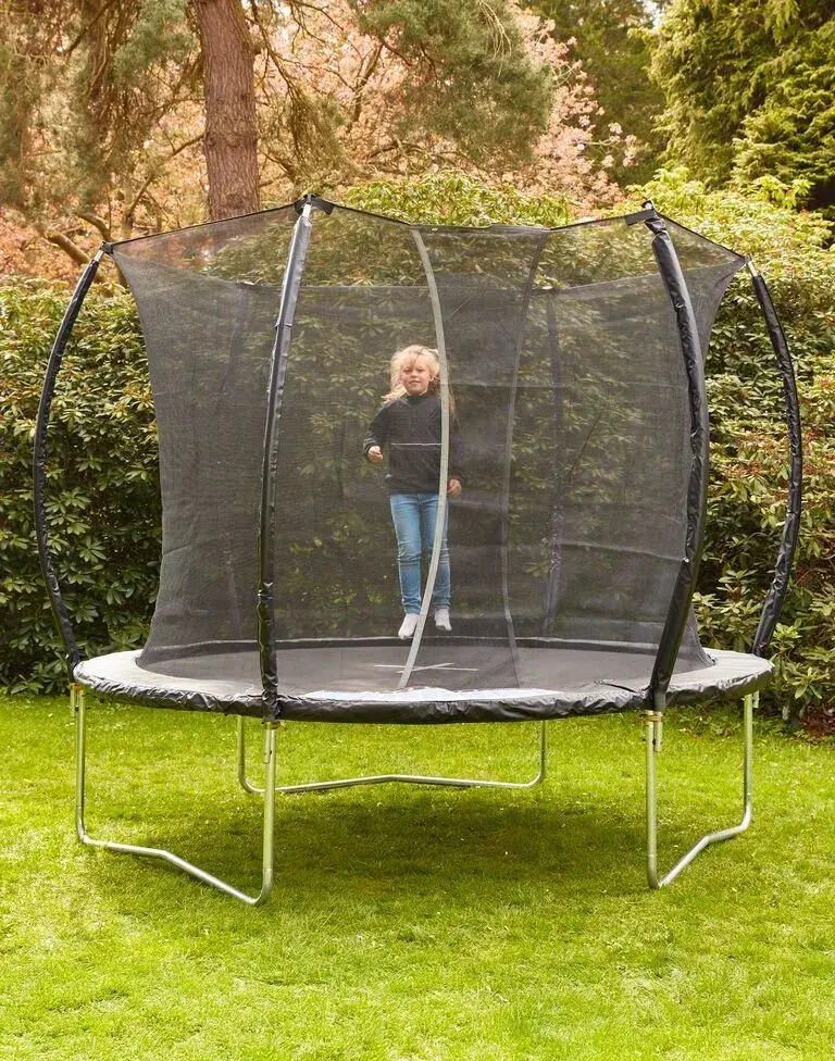 Nová zahradní trampolína FALK Ø250 cm s černou sítí – nerozb