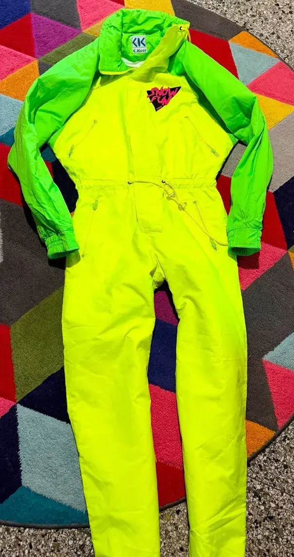 C.KEER-SNOW FUN UNISEX RETRO NEON ZIMNÍ KOMBINÉZA