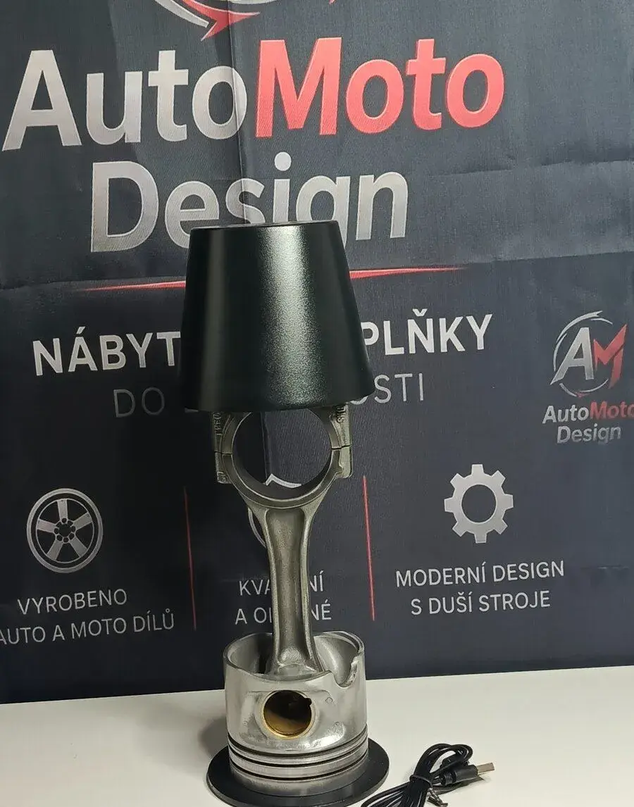 Pístová stojací lampička - AutoMotoDesign