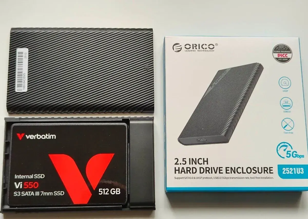 Externí USB SSD disky 2´5 SATA 480-512GB, nový box, 100%