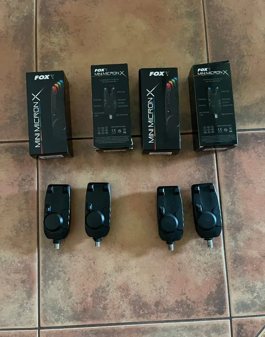4 ks Rybářský signalizátor hlásič záběru Fox Mini Micron X