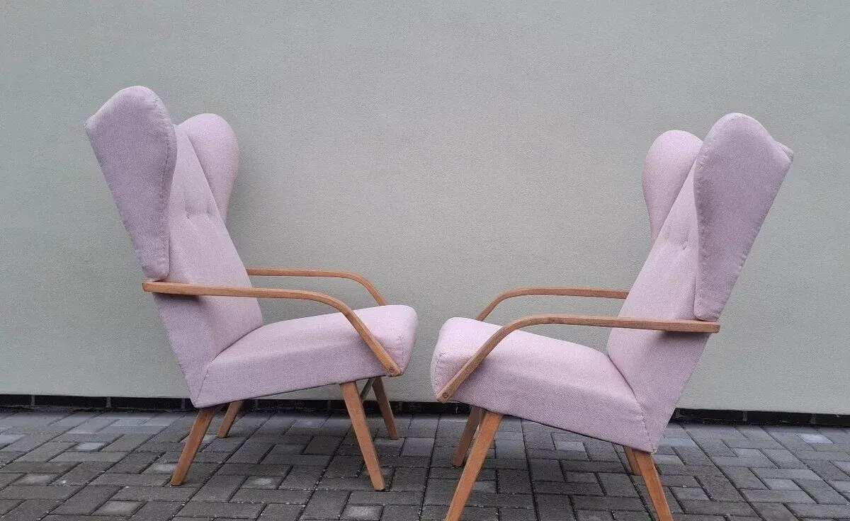 Retro křesla TON "ušáci" po renovaci 2ks