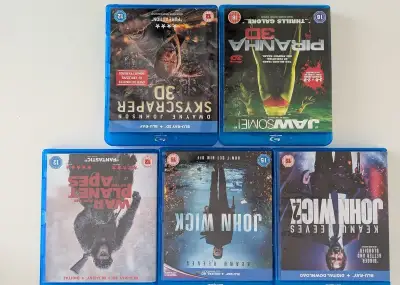 5 Blu-Ray+3D films for sale