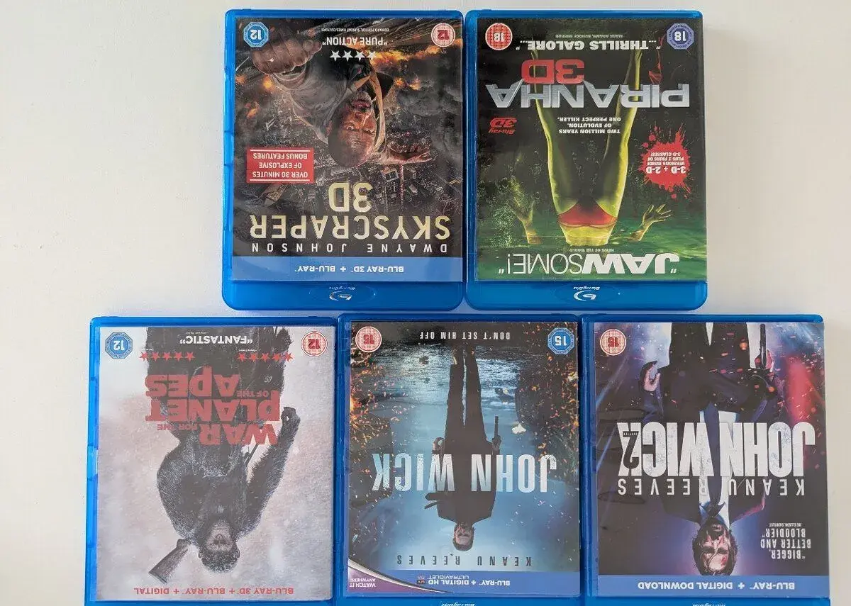 5 Blu-Ray+3D films for sale