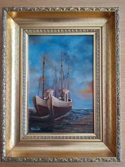 OBRAZ RUČNĚ MALOVANÝ , 37×29 cm r.1999