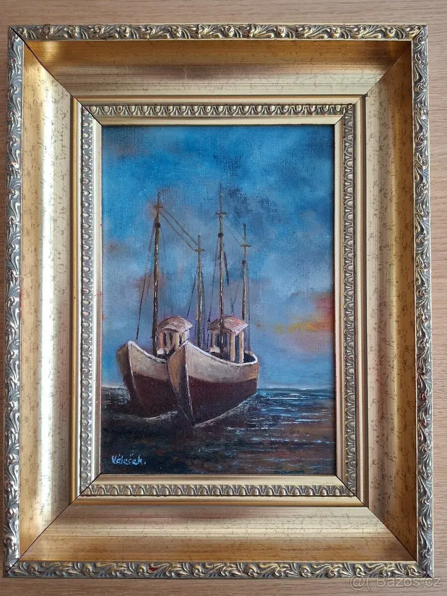OBRAZ RUČNĚ MALOVANÝ , 37×29 cm r.1999
