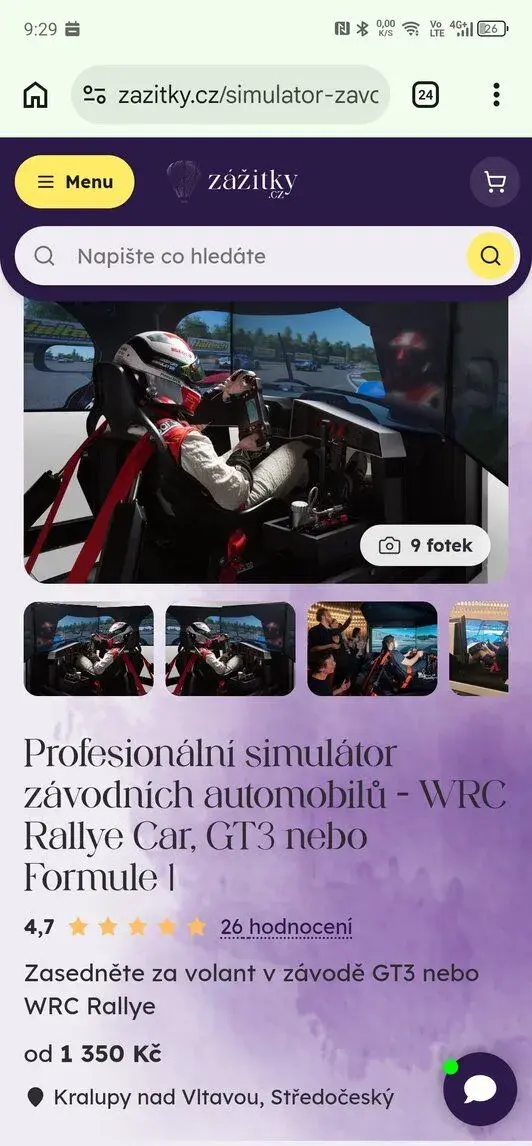 Poukaz na profesionální simulátor závodních automobilů do 10
