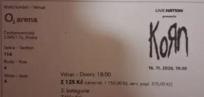 Vstupenku na Korn a Architect