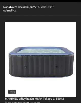 Bazén s hydromasáží čtvercový MSpa Tekapo 650 l 4 os