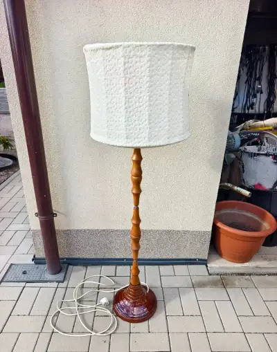 Retro stojací lampa masiv /keramika