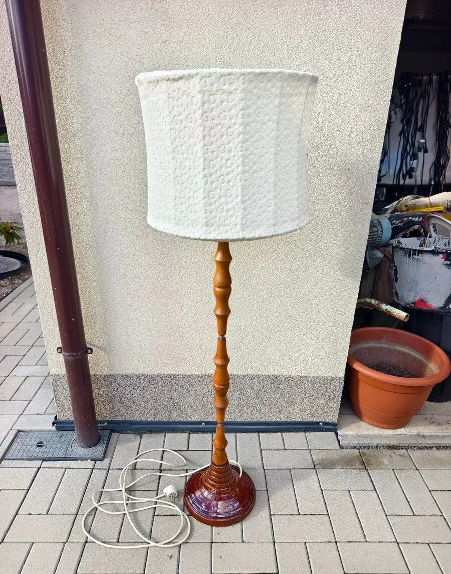 Retro stojací lampa masiv /keramika