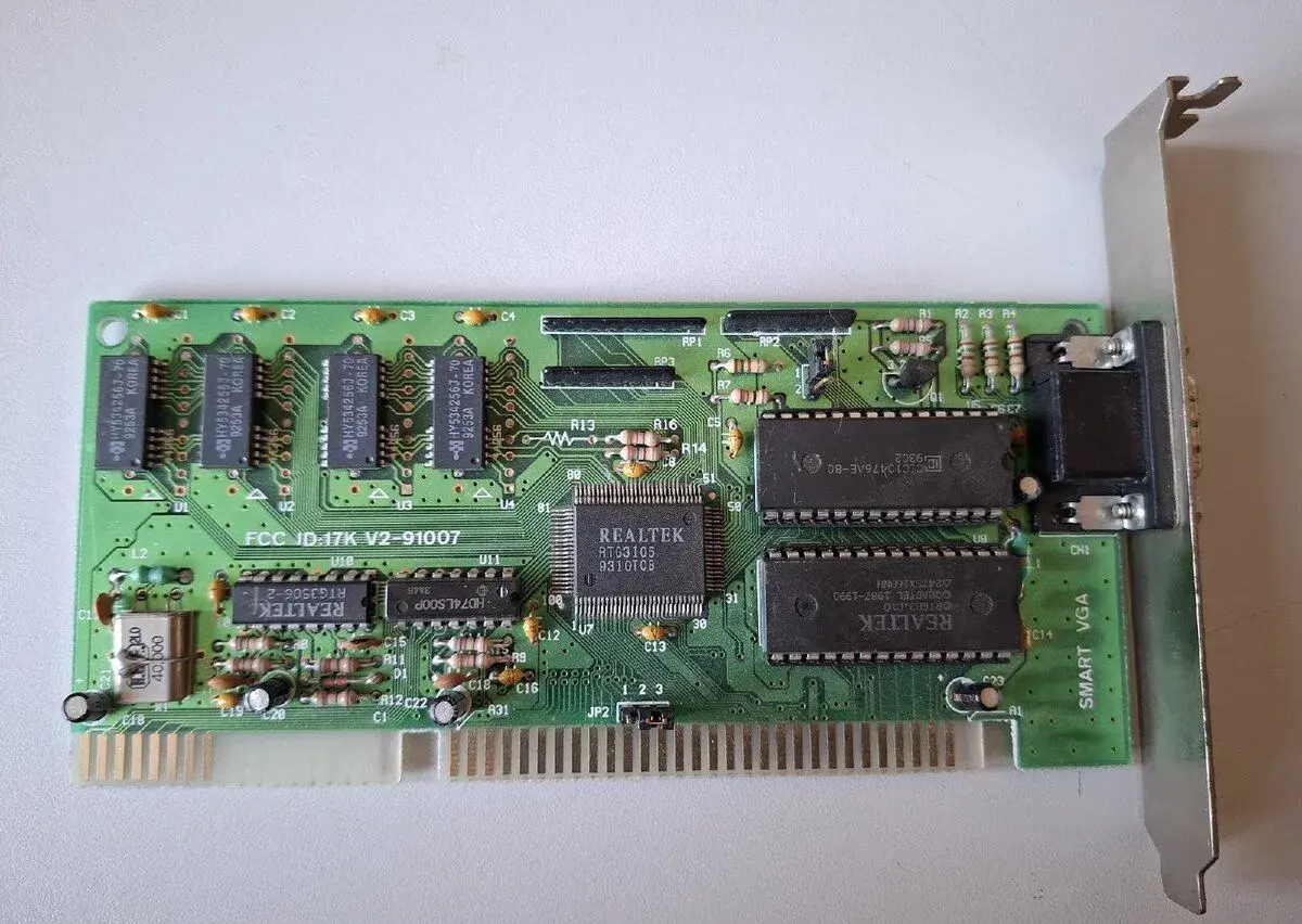 Retro grafická karta ISA (Smart VGA, Realtek RTG3105, 512KB)