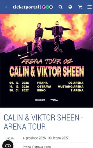 Lístky na koncert Viktor Sheen & Calin – Praha – 4.12