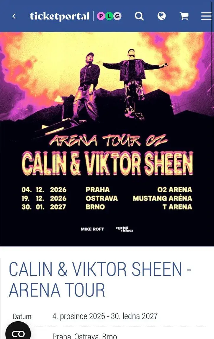 Lístky na koncert Viktor Sheen & Calin – Praha – 4.12