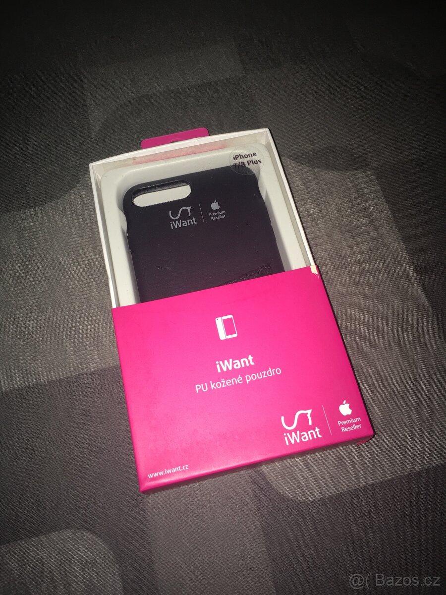 iWant kožený kryt Apple iPhone 7+ / 8+ - černý