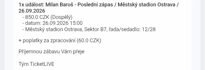 Poslední zápas Milana Baroše