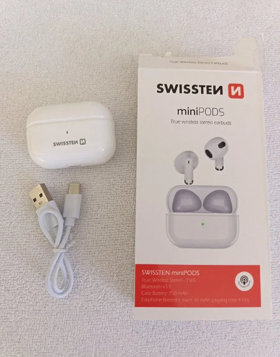 Bezdrátová sluchátka Swissten miniPODS – jako nová