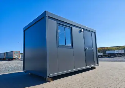 Stavební buňka 4,1 m – ŠEDÁ, kancelář, sklad