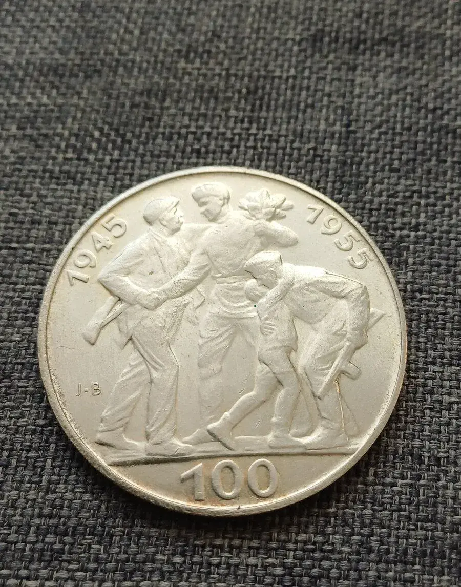 100 koruna 1955 vojáci varianta B tupé J