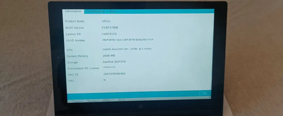 LENOVO YOGA TABLET 2-1051L - (při instalaci hláška, viz foto