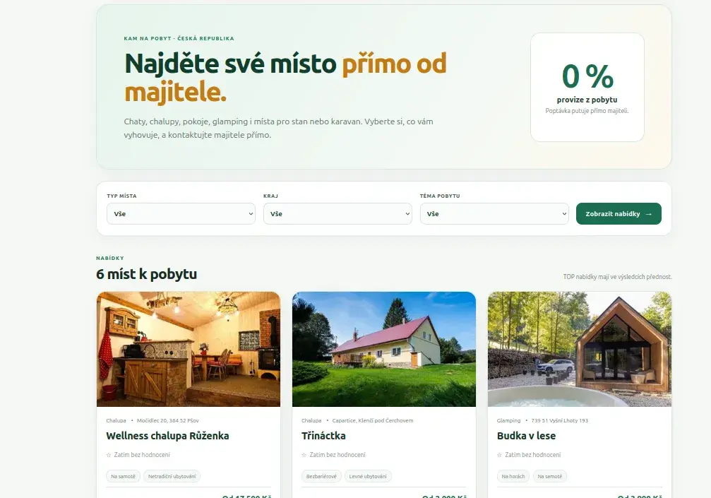 🏡 MÁTE CHATU, CHALUPU, POZEMEK NEBO VOLNÝ POKOJ?