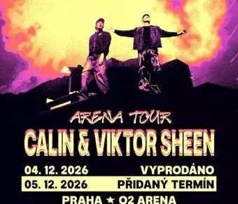 8 vstupenek vedle sebe - Calin & Viktor Sheen - O2 Praha