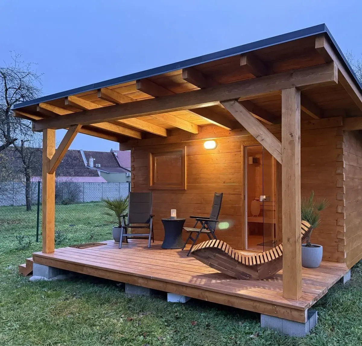 Moderní roubená sauna
