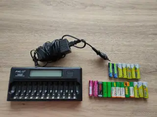 Nabíječka baterií PALO (12 slotů) + 20 ks nabíjecích baterií
