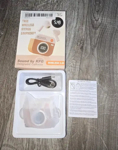 Retro bezdrátová sluchátka do uší s Bluetooth, poloviční do