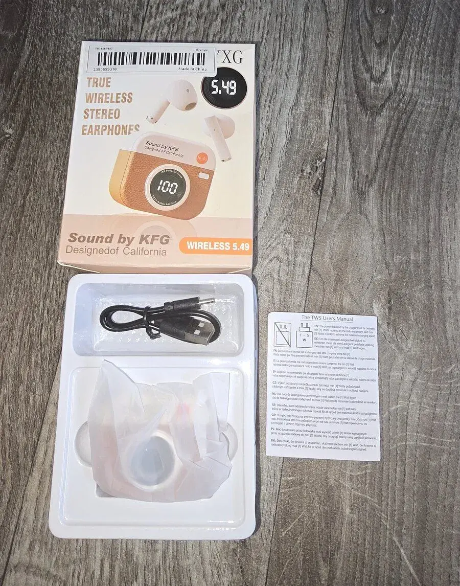 Retro bezdrátová sluchátka do uší s Bluetooth, poloviční do