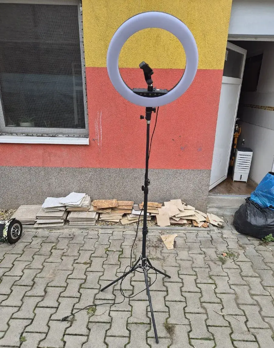 Kruhové LED světlo 18" EDTO 18S + stativ a držák mobilu